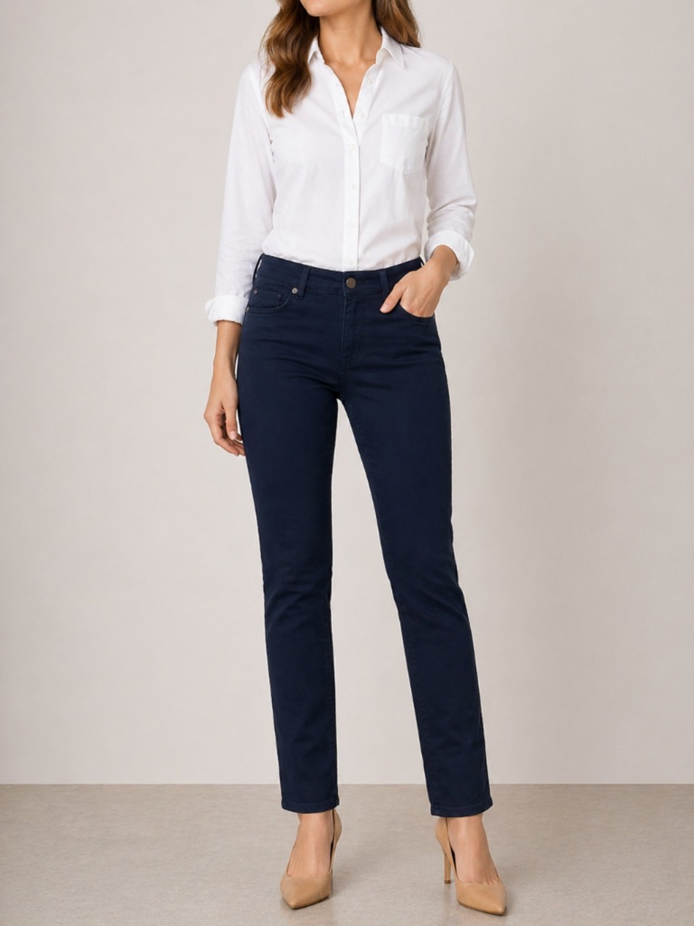 J. McLaughlin Straight Leg Chino Style Pants Women's Size 0 Blue Preppy